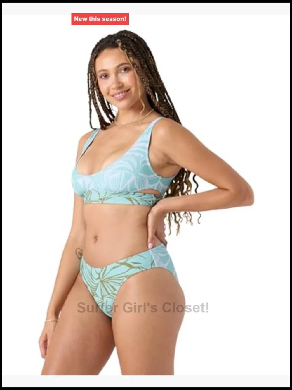 Banded Sport Bralette Bikini Top, UPF 50+, Quick-Dry, Removable Pads